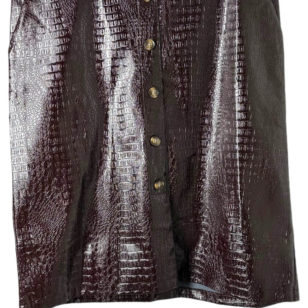 Rachel Comey Target 20W/22W Faux Leather Textured Pencil Skirt Chicory Coffee - Picture 10 of 11